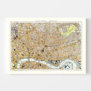Vintage Map of Central & Northeast London, England 1904
