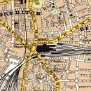 Vintage Map of Central & Northeast London, England 1904