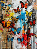 Butterflies Graffiti Style Wallpaper Mural.