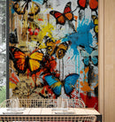Butterflies Graffiti Style Wallpaper Mural.