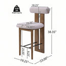 Renee Indoor Modern Split-Back Rubber Wood Counter Stool