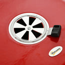 17" Portable Charcoal Grill with Wheels, 2 Side Tables and Bottom Shelf, BBQ with Adjustable Vents on Lid for Picnic, Camping, Backyard, Cooking, Red