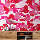 Bape Camo Wallpaper Mural. Grey Camo Streetwear Hype Beast Aesthetics.