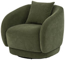 Arnaud Chenille Upholstered Swivel Accent Chair Green