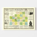 Vintage Map of McLean County, Illinois 1886