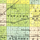 Vintage Map of McLean County, Illinois 1886