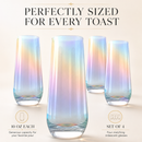 Iridescent Luster Pearl Radiance Set of 4 Wine Glasses 10oz