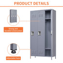 3 Door Lockers With Lock For Home, Gym, Office, School, And Garage - Gray by HouseOfZazla