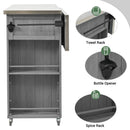 Outdoor Kitchen Island With Stainless Steel Top, Ample Storage Space, Towel And Spice Racks And A Bottle Opener