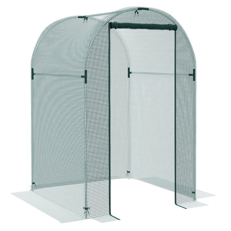 4' x 4' Crop Cage, Plant Protection Tent with Zippered Door and Galvanized Steel Frame, Fruit Cage Netting Cover for Garden, Yard, Lawn, Green