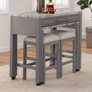 Light Gray Faux Marble Dining Table with Storage Drawer by HouseOfZazla