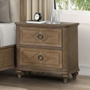 1 Piece Nightstand, Bedside Table With USB A And USB C Ports - Oak / Rustic