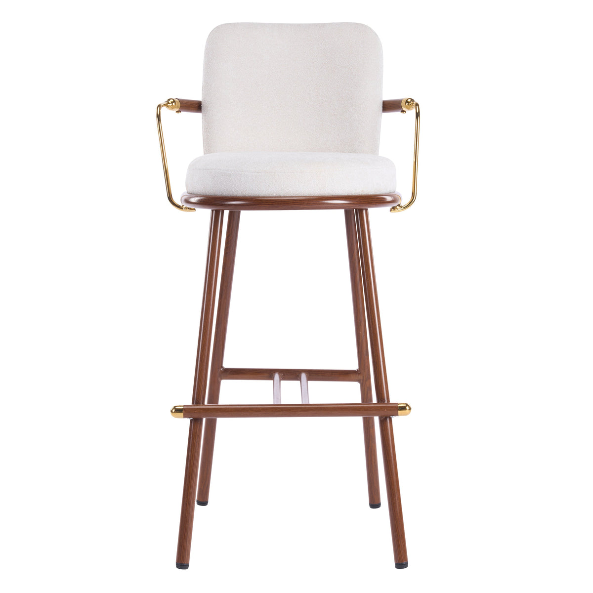 Chaya Indoor Upholstered Bar Stool with Metal Frame, photo 4 of 9