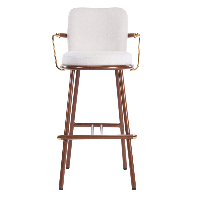 Chaya Indoor Upholstered Bar Stool with Metal Frame, photo 4 of 9