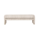 62.2 Inch Striped Upholstered Ottoman Bench