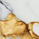 Gold Ink Splash on White Marble Slate Wall Mural Wallpaper