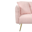 70-inch teddy fleece sofabed, convertible futon sofabed with adjustable arms and backrest, modern love sofa for living room and bedroom.