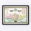 Vintage Map of St Louis, Missouri 1844