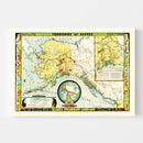 Vintage Map of Alaska 1936