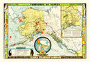 Vintage Map of Alaska 1936
