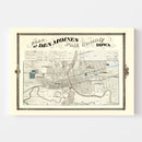 Vintage Map of Des Moines, Iowa 1875