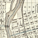 Vintage Map of Des Moines, Iowa 1875