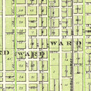 Vintage Map of Davenport, Iowa 1875