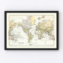Vintage Map of the World 1892