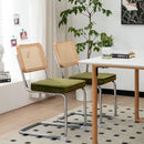 Rattan Side Accent Dining Chairs With Painted Legs (Set of 2) by HouseOfZazla