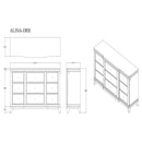 Adalid - Dresser With LED Light And Glittered Drawer Fronts - White by HouseOfZazla