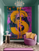 Money, Wealth, Success, Ambition Art Wall Wallpaper. Street Graffiti Art Mural.