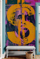 Money, Wealth, Success, Ambition Art Wall Wallpaper. Street Graffiti Art Mural.