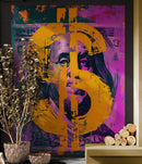 Money, Wealth, Success, Ambition Art Wall Wallpaper. Street Graffiti Art Mural.