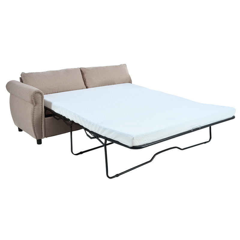 80.7" 2-in-1 Sofa Bed Sleeper with Large Mattress(63"x70.9x3.3 inch), for Living Room Spaces Bedroom