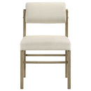 Kehoe Upholstered Dining Side Chair Cream and Natural Oak (Set of 2)