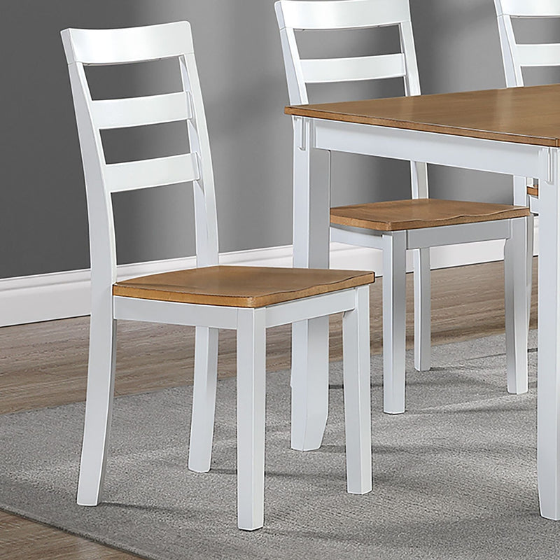 6 Piece Dining Set Table With 4 Side Chairs And Bench - Light Brown / White, photo 4 of 7