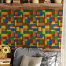 Colorful Lego Blocks Pattern Wallaper Mural.