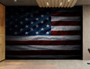 USA Flag Waving Wallpaper Mural – Patriotic Peel and Stick American Flag.