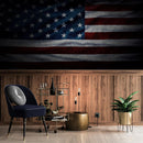 USA Flag Waving Wallpaper Mural – Patriotic Peel and Stick American Flag.