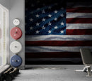 USA Flag Waving Wallpaper Mural – Patriotic Peel and Stick American Flag.