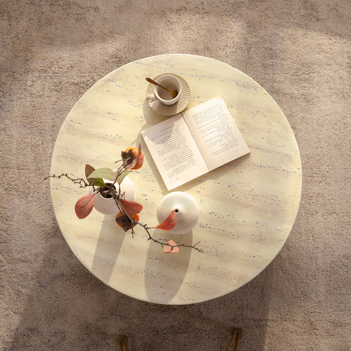 Mgo Modern Minimalist Round Accent Coffee Table, photo 7 of 10