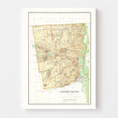 Vintage Map of Clinton County, New York 1895