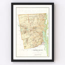 Vintage Map of Clinton County, New York 1895
