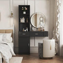 Black Modern Simple Hair Desk with Multi-Layer Storage by HouseOfZazla