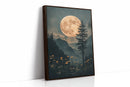 Harvest Moon Forest: Serene Mountain Landscape Canvas Wall Art