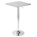 Bistro - Contemporary Adjustable Square Bar Table - Silver by HouseOfZazla