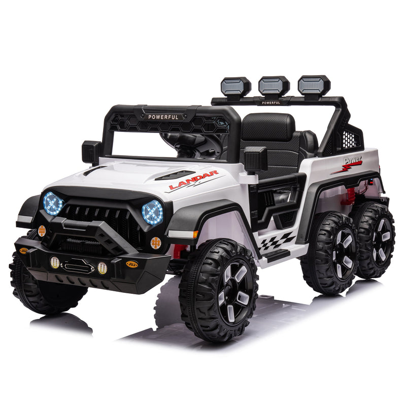 24V Ride On Large PickUp Truck car for Kids,ride On 4WD Toys with Remote Control,Parents Can Assist in Driving,Bluetooth music version,Pickup truck design with spacious storage in the rear.