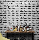 Gun Pattern Wall Mural. Urban Camo Wallpaper.