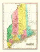 Vintage Map of Maine 1831