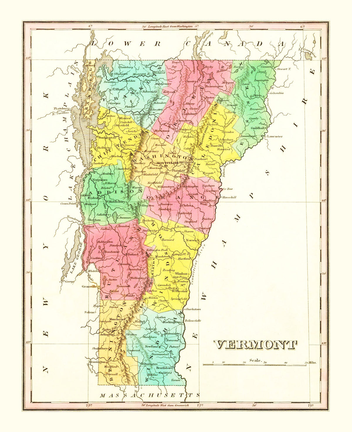 Vintage Map of Vermont 1831, photo 5 of 5